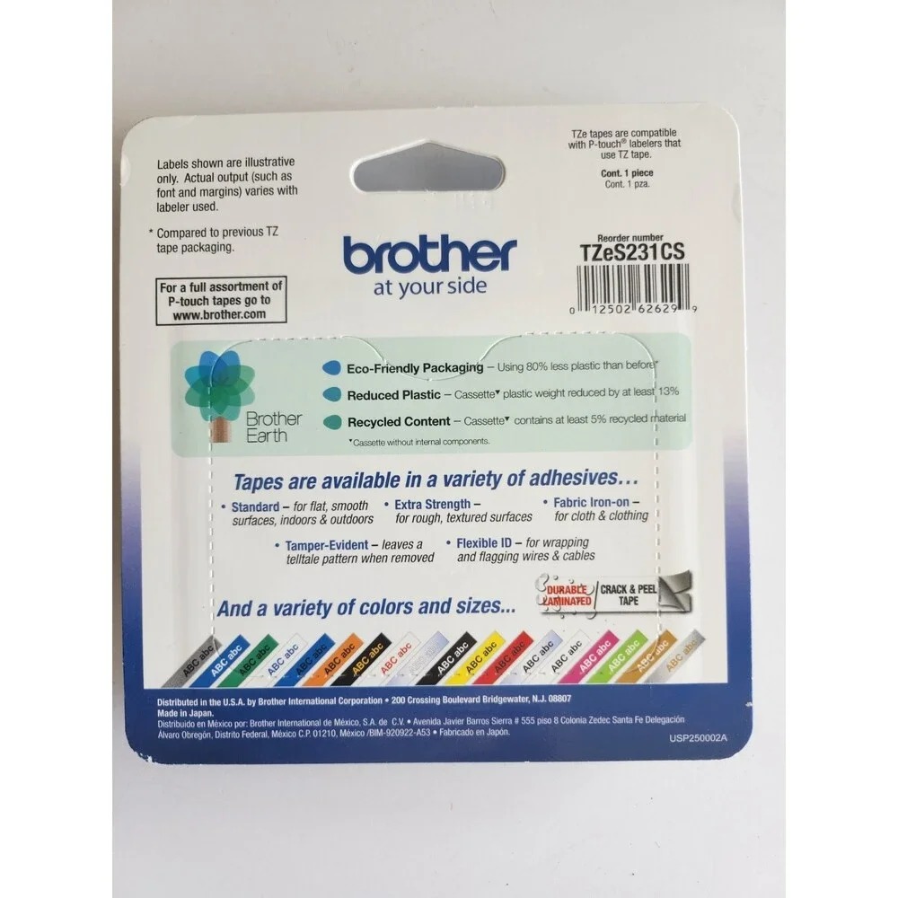 Brother Genuine P-touch TZe-S231 Tape, 1/2